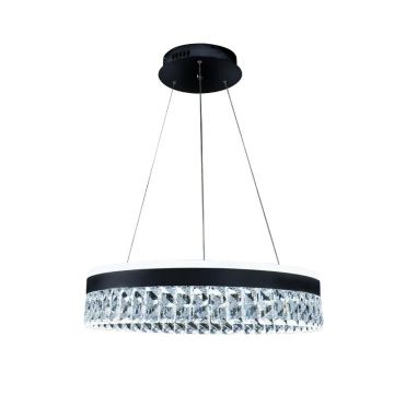 Lámpara de araña de cristal LED regulable en una cadena LED/90W/230V 3000-6500K negro + control remoto