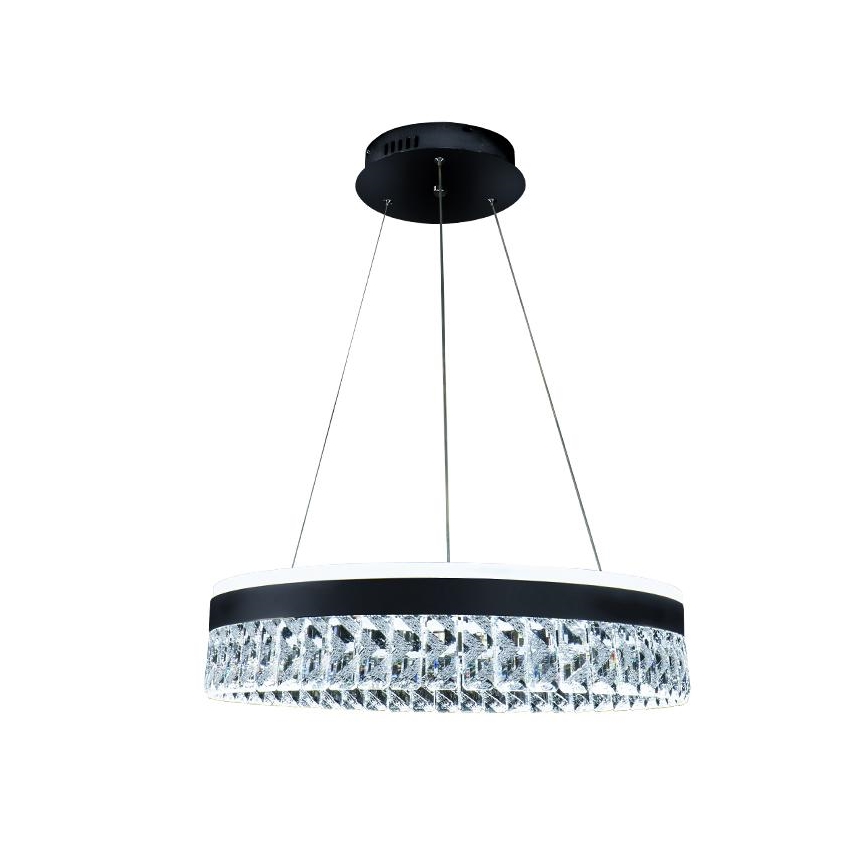 Lámpara de araña de cristal LED regulable en una cadena LED/90W/230V 3000-6500K negro + control remoto