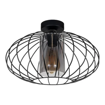 Lámpara de araña suspendida CORRINI 1xE27/60W/230V Ø 34 cm negro/gris