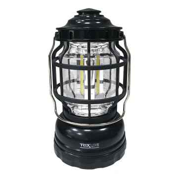 Lámpara de camping portátil regulable LED 3xLED/3W/3xAA IPX4 negro