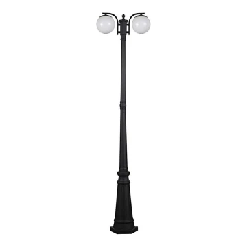 Lámpara de exterior 2xE27/60W/230V IP44 199 cm negro