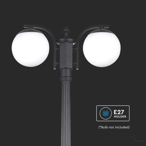 Lámpara de exterior 2xE27/60W/230V IP44 199 cm negro