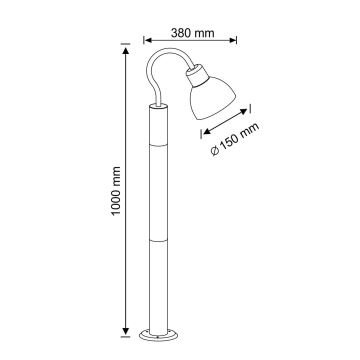 Lámpara de exterior ARNE 1xE27/10W/230V IP44 100 cm