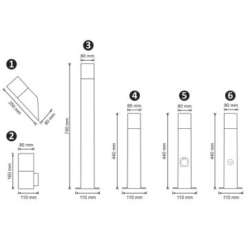 Lámpara de exterior con enchufe NEW YORK 1xE27/12W/230V IP44 44 cm antracita