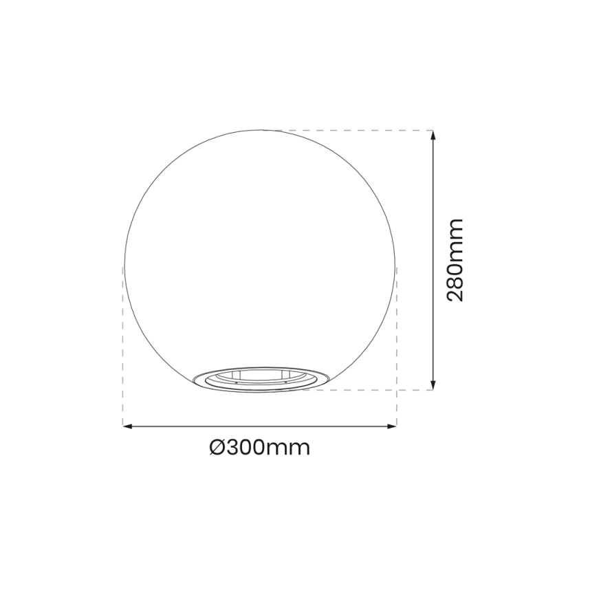 Lámpara de exterior GLOBO 1xE27/60W/230V diá. 30 cm IP44