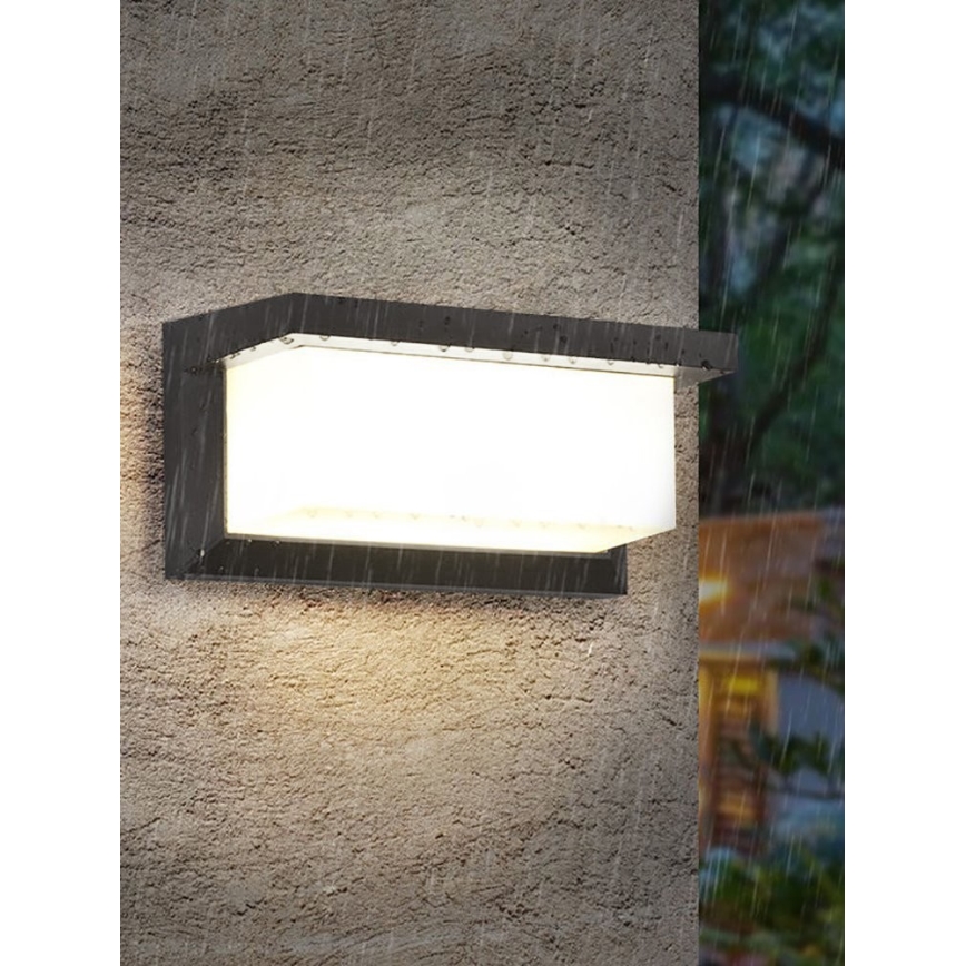 Aplique LED para exterior con bombilla con sensor crepuscular NEELY 1xE27/9W/230V IP54 antracita