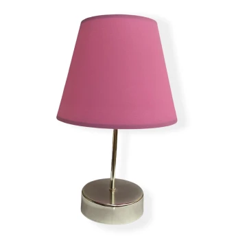 Lámpara de mesa 1xE27/60W/230V rosa/cromo