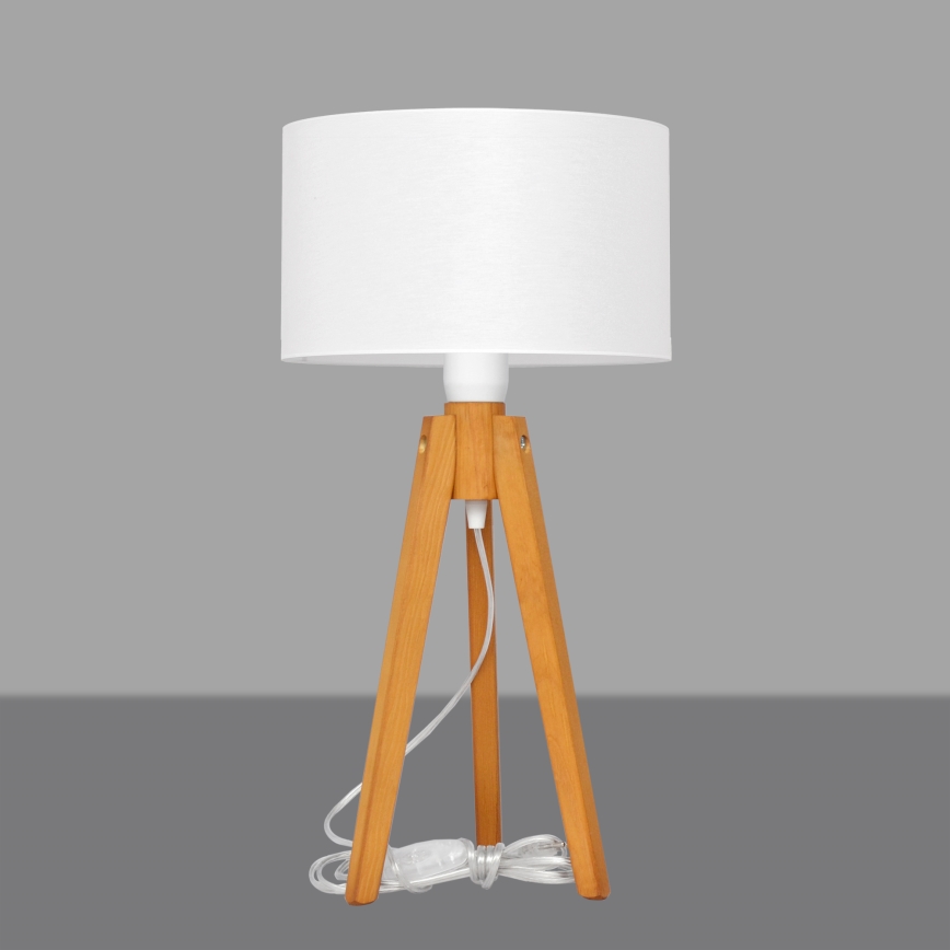 Lámpara de mesa ALBA 1xE27/60W/230V blanco/roble