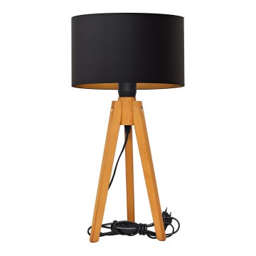 Lámpara de mesa ALBA 1xE27/60W/230V negro/dorado/roble