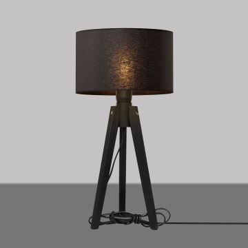 Lámpara de mesa ALBA 1xE27/60W/230V negro/pino