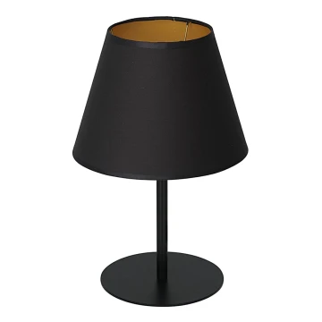 Lámpara de mesa ARDEN 1xE27/60W/230V diá. 20 cm negro/dorado