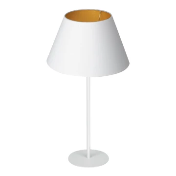 Lámpara de mesa ARDEN 1xE27/60W/230V diá. 30 cm blanco/dorado