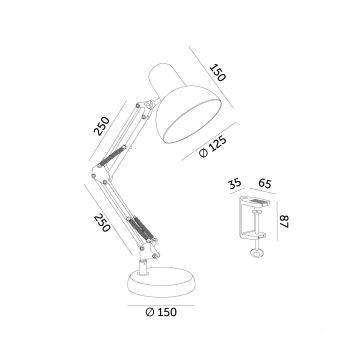 Lámpara de mesa AURIQ 1xE27/60W/230V blanco