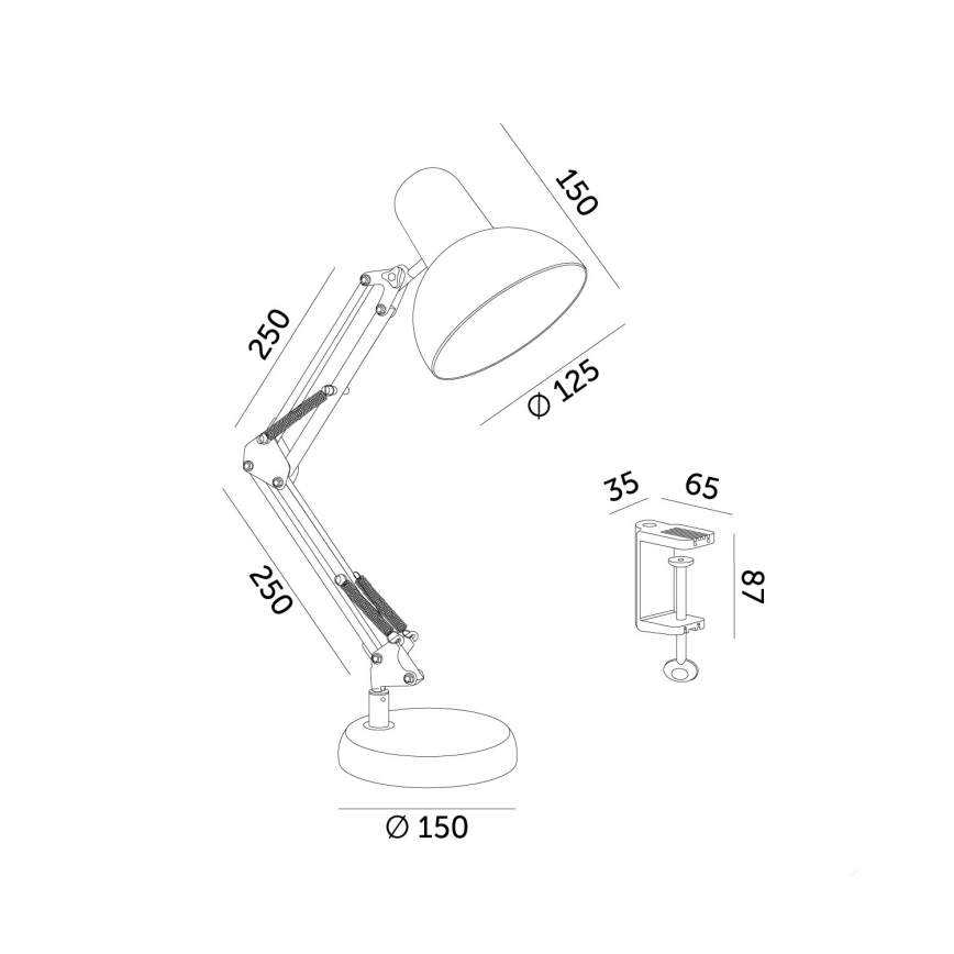 Lámpara de mesa AURIQ 1xE27/60W/230V blanco