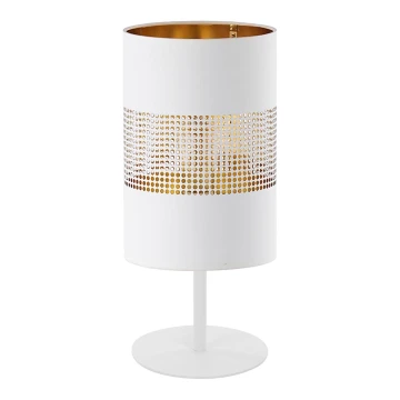 Lámpara de mesa BOGART 1xE27/15W/230V blanco/dorado