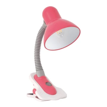 Lámpara de mesa con clip SUZI 1xE27/40W/230V rosa