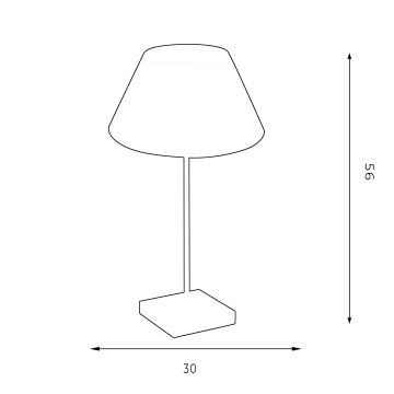 Lámpara de mesa con conector USB 1xE27/60W/230V blanco