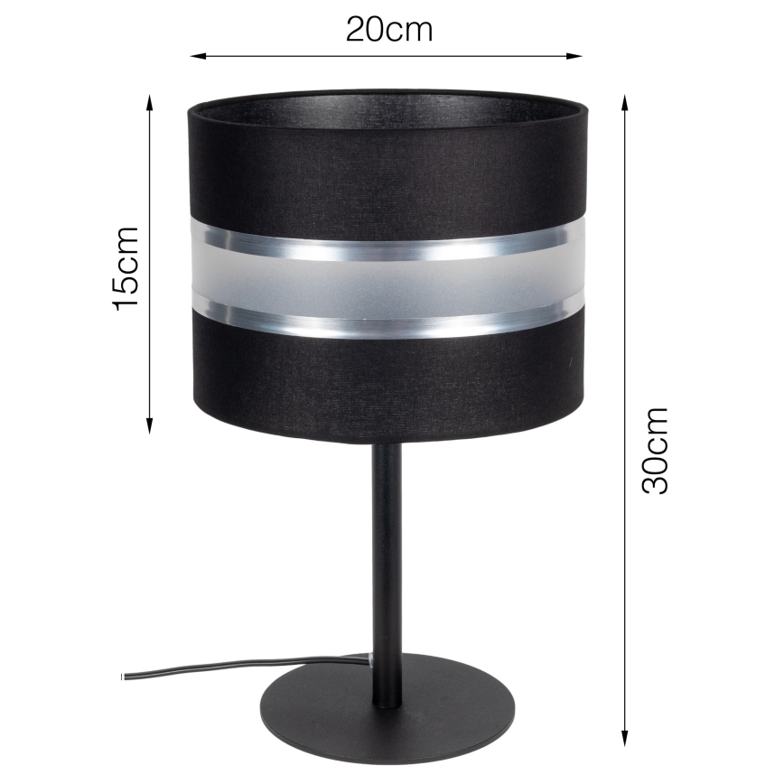 Lámpara de mesa CORAL 1xE27/60W/230V negro