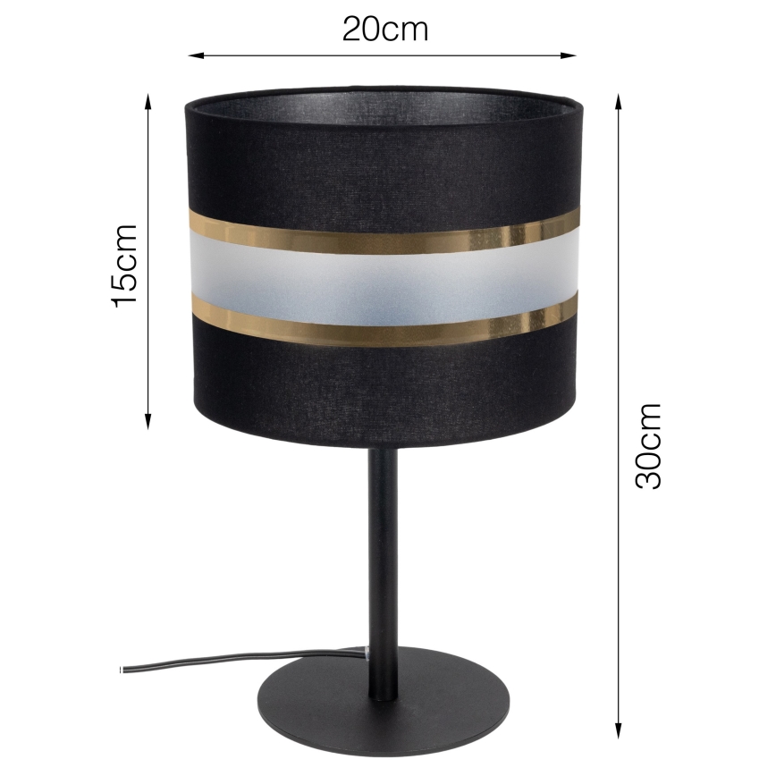 Lámpara de mesa CORAL 1xE27/60W/230V negro