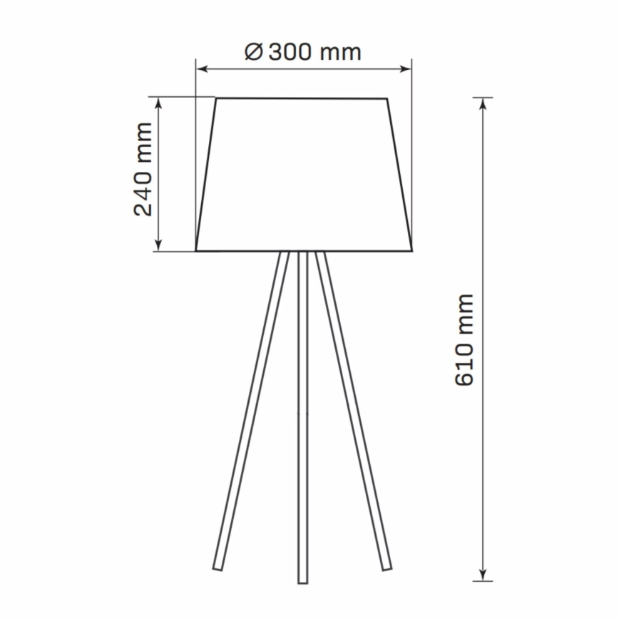 Lámpara de mesa ELENA 1xE27/20W/230V negro