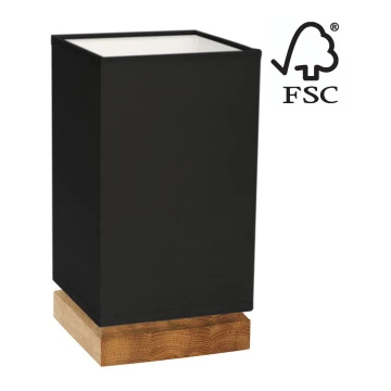 Lámpara de mesa FIRE 1xE27/25W/230V pino/negro - Certificado FSC