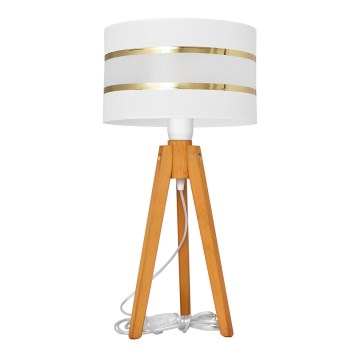 Lámpara de mesa HELEN 1xE27/60W/230V blanco/dorado/roble