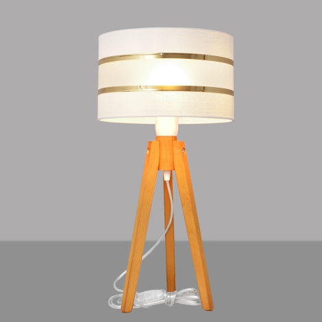 Lámpara de mesa HELEN 1xE27/60W/230V blanco/dorado/roble
