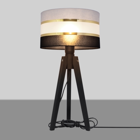 Lámpara de mesa HELEN 1xE27/60W/230V gris/negro/dorado/pino