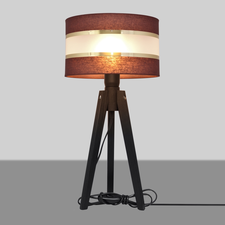 Lámpara de mesa HELEN 1xE27/60W/230V marrón/dorado/pino