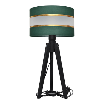 Lámpara de mesa HELEN 1xE27/60W/230V verde/dorado/pino