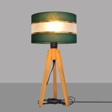 Lámpara de mesa HELEN 1xE27/60W/230V verde/dorado/roble