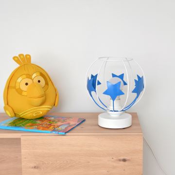 Lámpara de mesa infantil STARS 1xE27/15W/230V azul/blanco