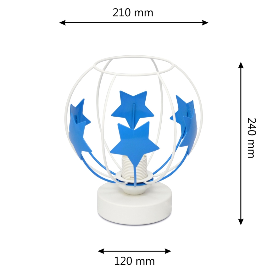 Lámpara de mesa infantil STARS 1xE27/15W/230V azul/blanco