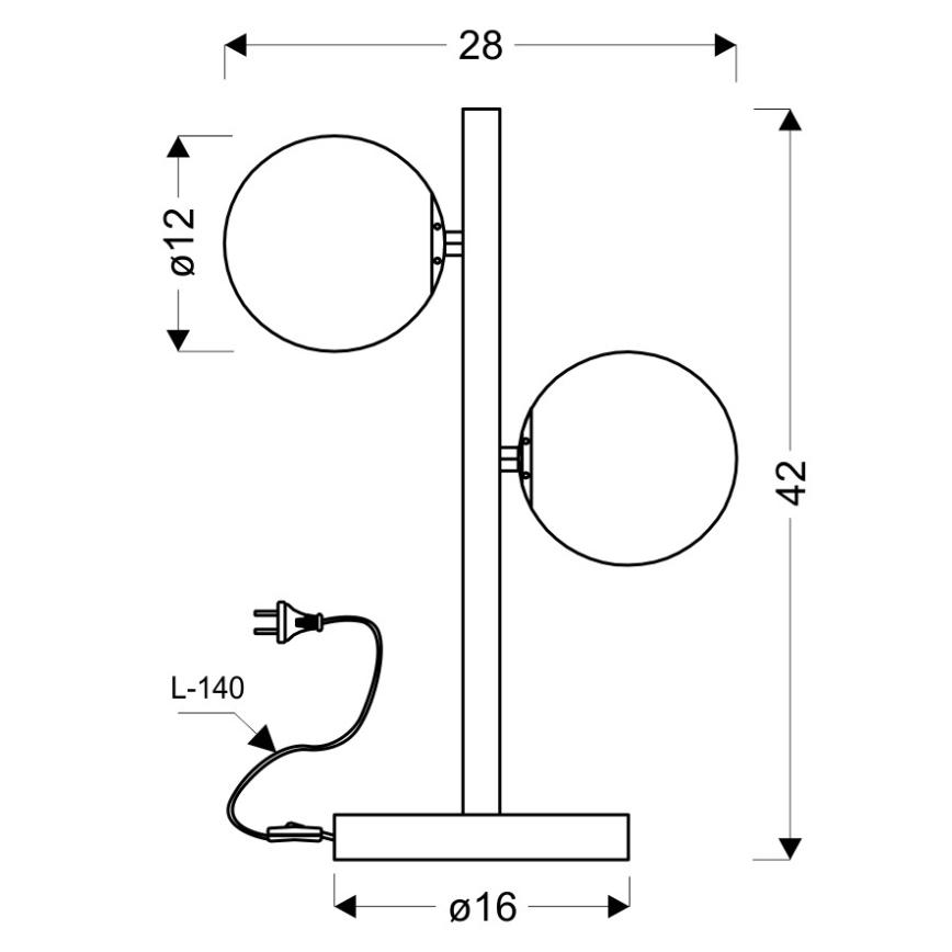 Lámpara de mesa KAMA 2xG9/28W/230V