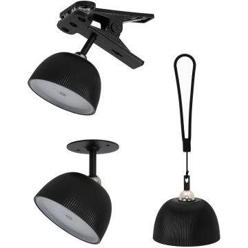 Lámpara de mesa LED recargable y regulable 4en1 LED/3,5W/5V 3000/4000/6500K IP54 1800 mAh negro