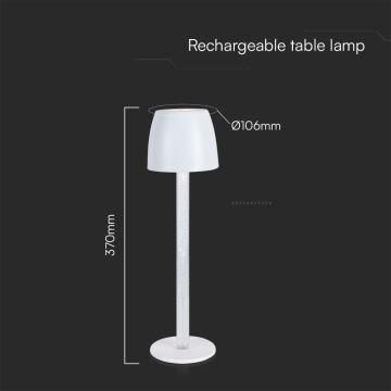 LED Lámpara de mesa táctil recargable y regulable LED/3W/5V 3000K 1800 mAh blanco