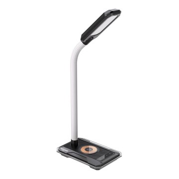 Lámpara de mesa LED RGBW regulable con carga Qi 30W/230V negro