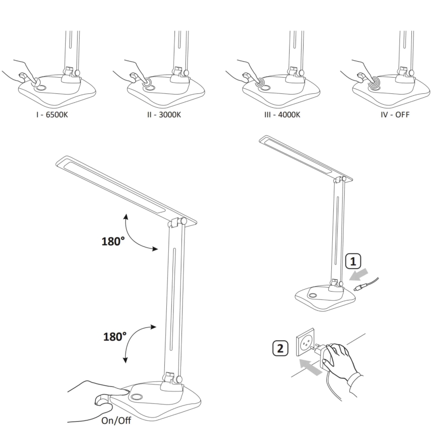 Lámpara de mesa LED TOLEDO LED/8W/230V