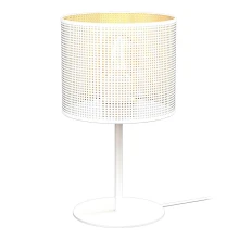 Lámpara de mesa LOFT SHADE 1xE27/60W/230V diá. 18 cm blanco/dorado