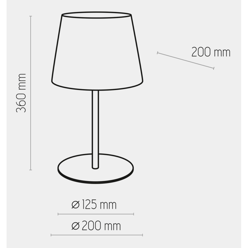 Lámpara de mesa MAJA 1xE27/15W/230V blanco