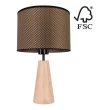 Lámpara de mesa MERCEDES 1xE27/40W/230V diá. 43 cm marrón/roble – FSC Certificado