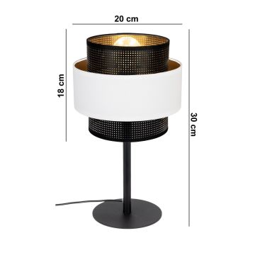 Lámpara de mesa NESS 1xE27/60W/230V negro/blanco