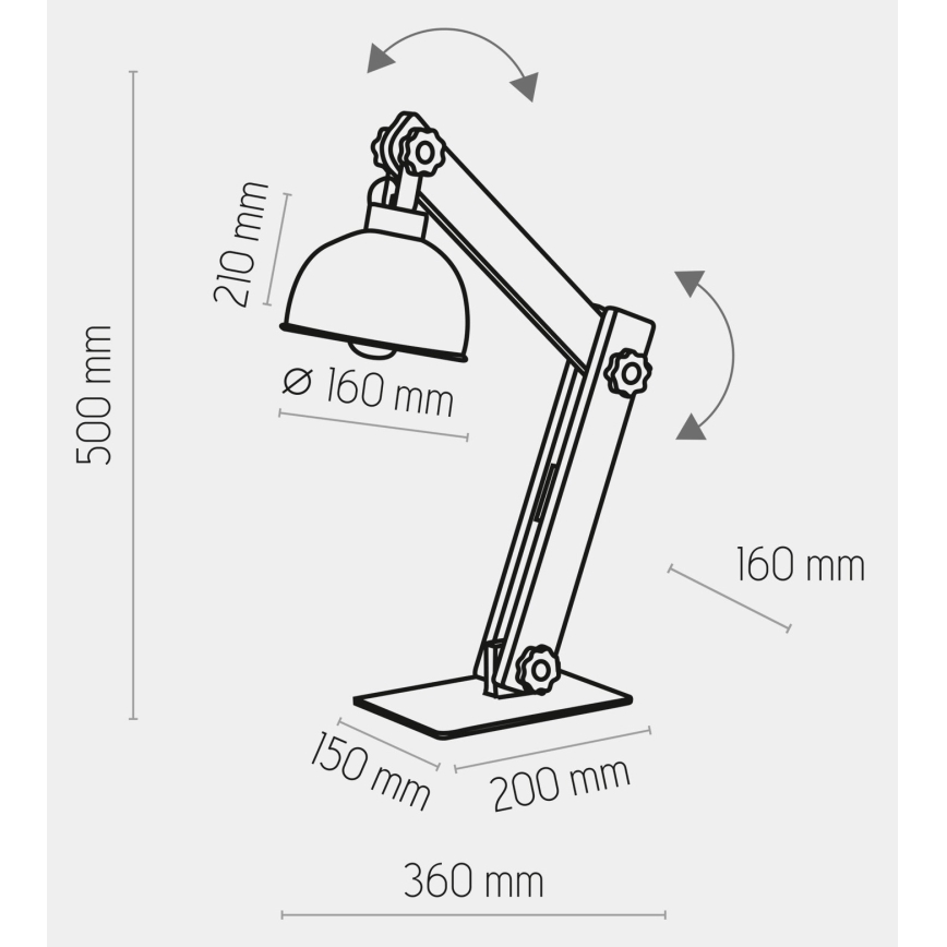 Lámpara de mesa OSLO 1xE27/60W/230V negro/madera