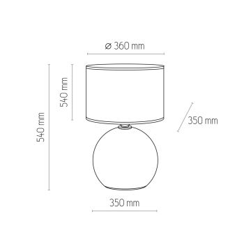 Lámpara de mesa PALLA 1xE27/15W/230V blanco