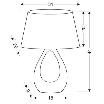 Lámpara de mesa ROMANO 1xE27/60W/230V blanco/beige