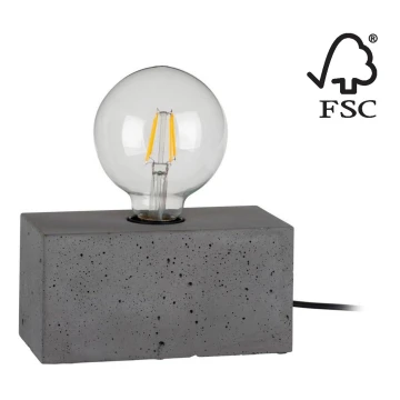 Lámpara de mesa STRONG DOUBLE 1xE27/25W/230V hormigón - Certificado FSC