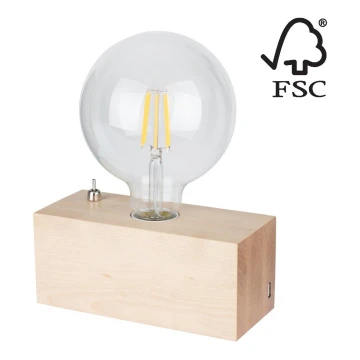 Lámpara de mesa THEO 1xE27/25W/230V - certificado FSC