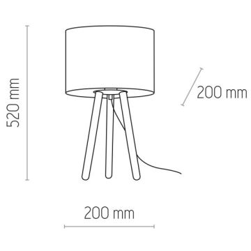 Lámpara de mesa TOKYO 1xE27/60W/230V negro/pino