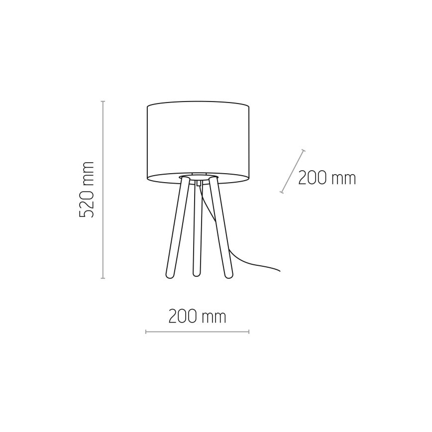 Lámpara de mesa TOKYO 1xE27/60W/230V negro/pino