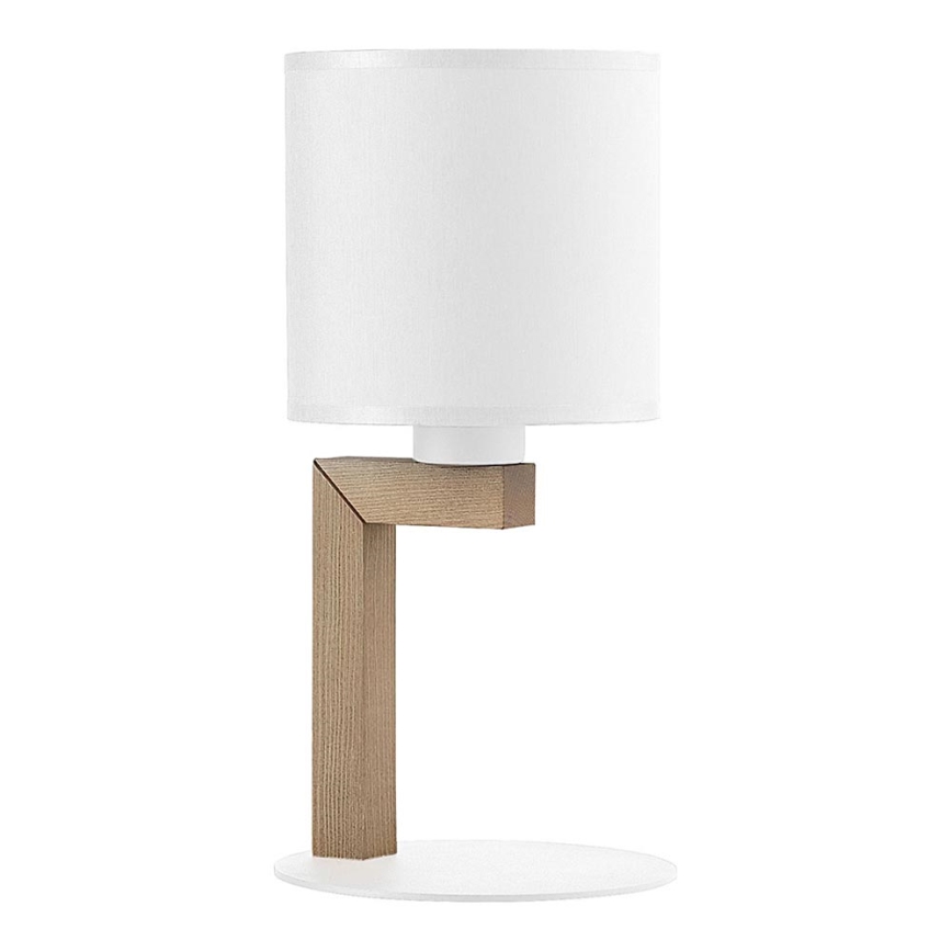 Lámpara de mesa TROY 1xE27/15W/230V blanco/madera